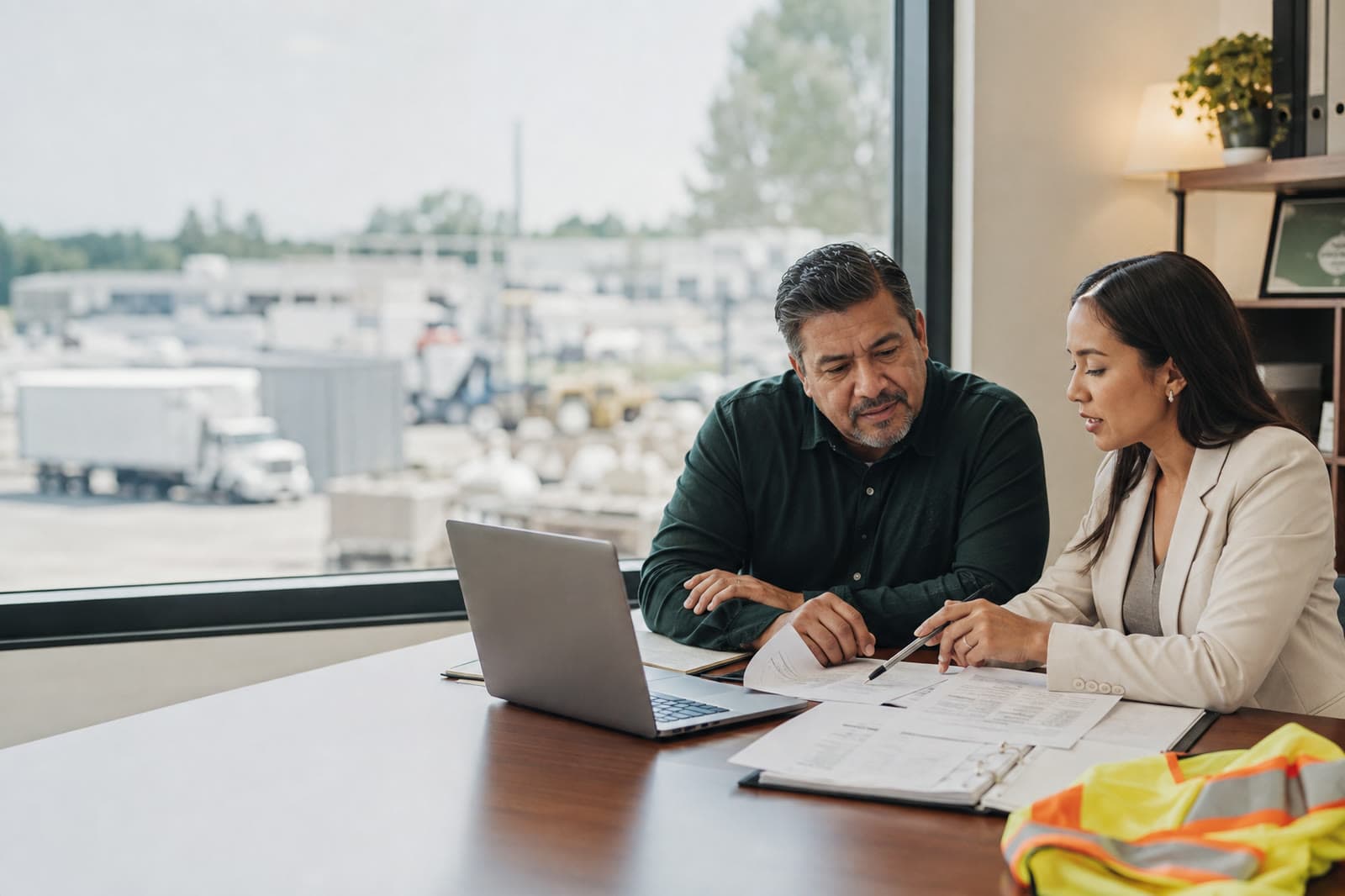 Retail insurance agent guiding an employer through a workers' compensation submission